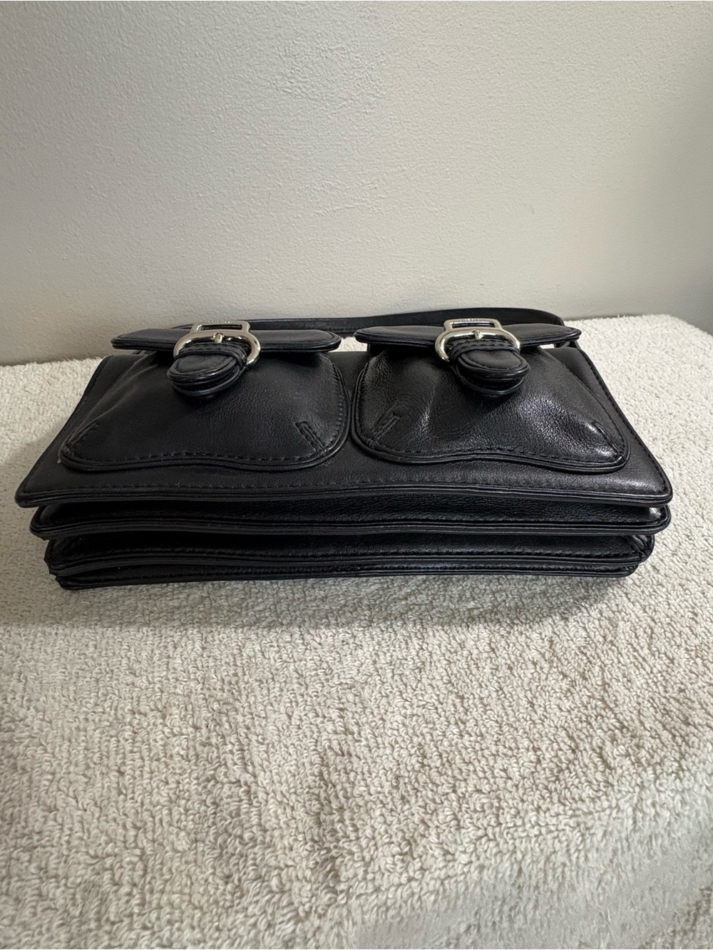 COLE HAAN Black Leather SMALL Classic SHOULDER Hand BAG Purse - Picture 5 of 7